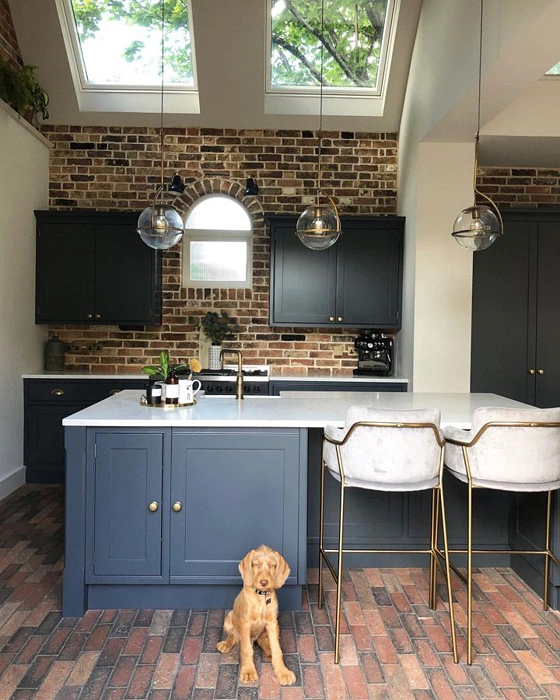 RAL 7016 черные фасады кухни