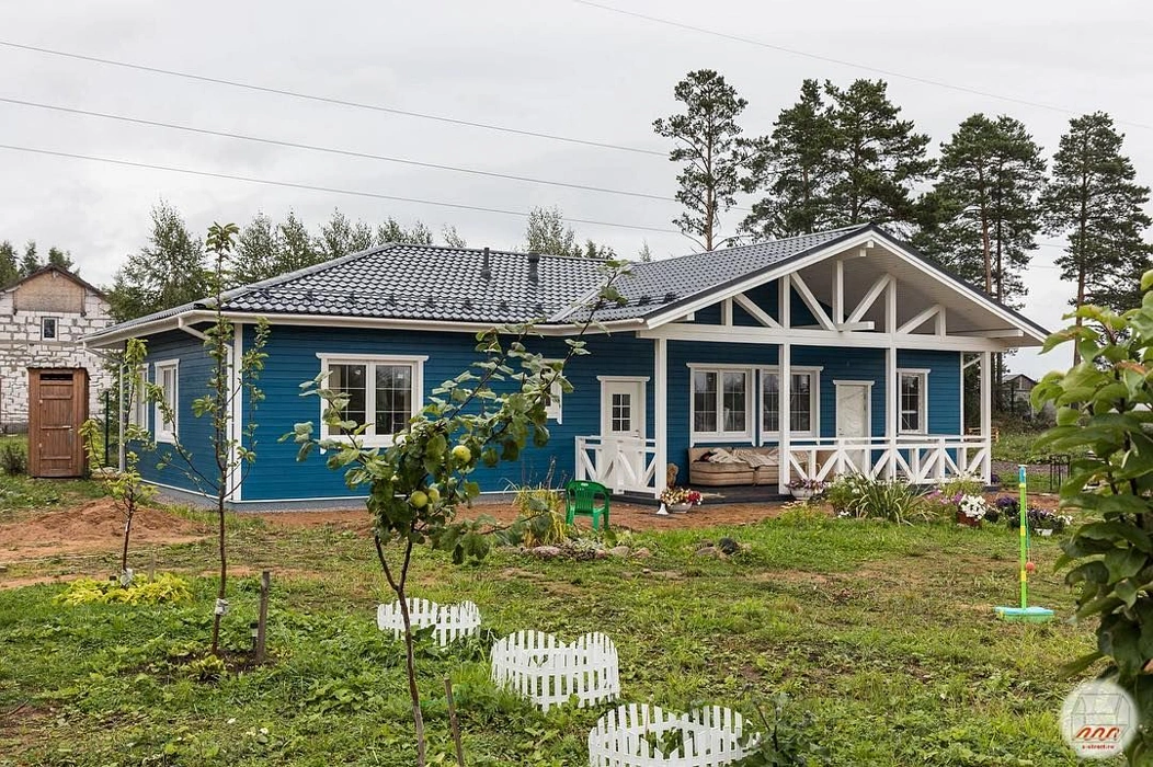 RAL 5009 на фасаде