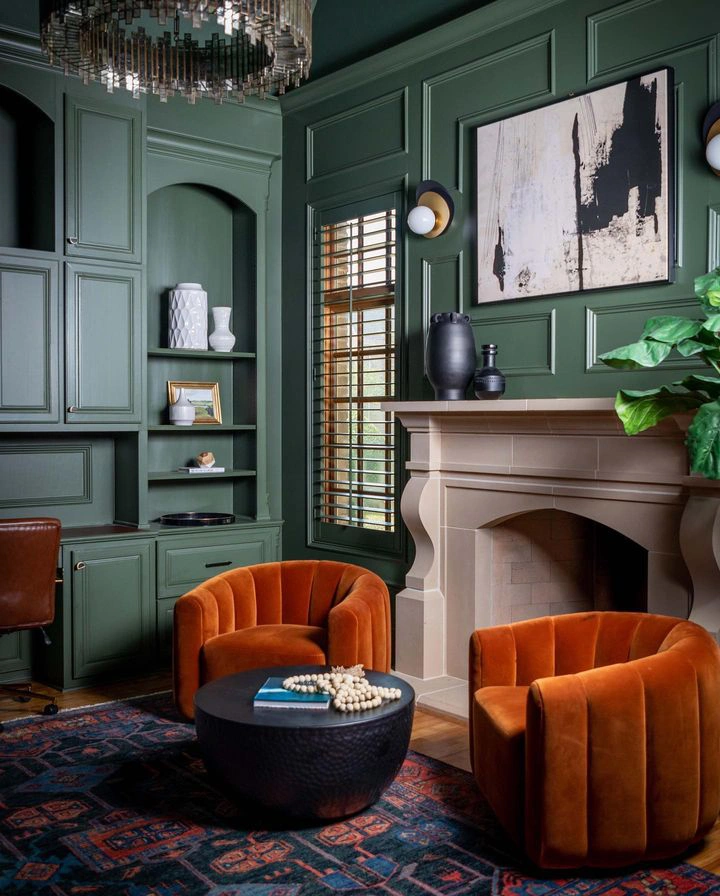 benjamin-moore CC-630 Backwoods в интерьере фото