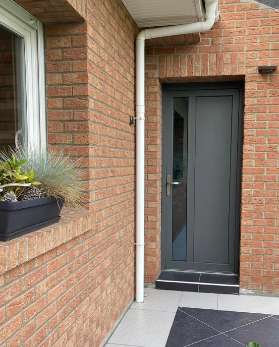 Basalt grey RAL 7012 темная серая дверь