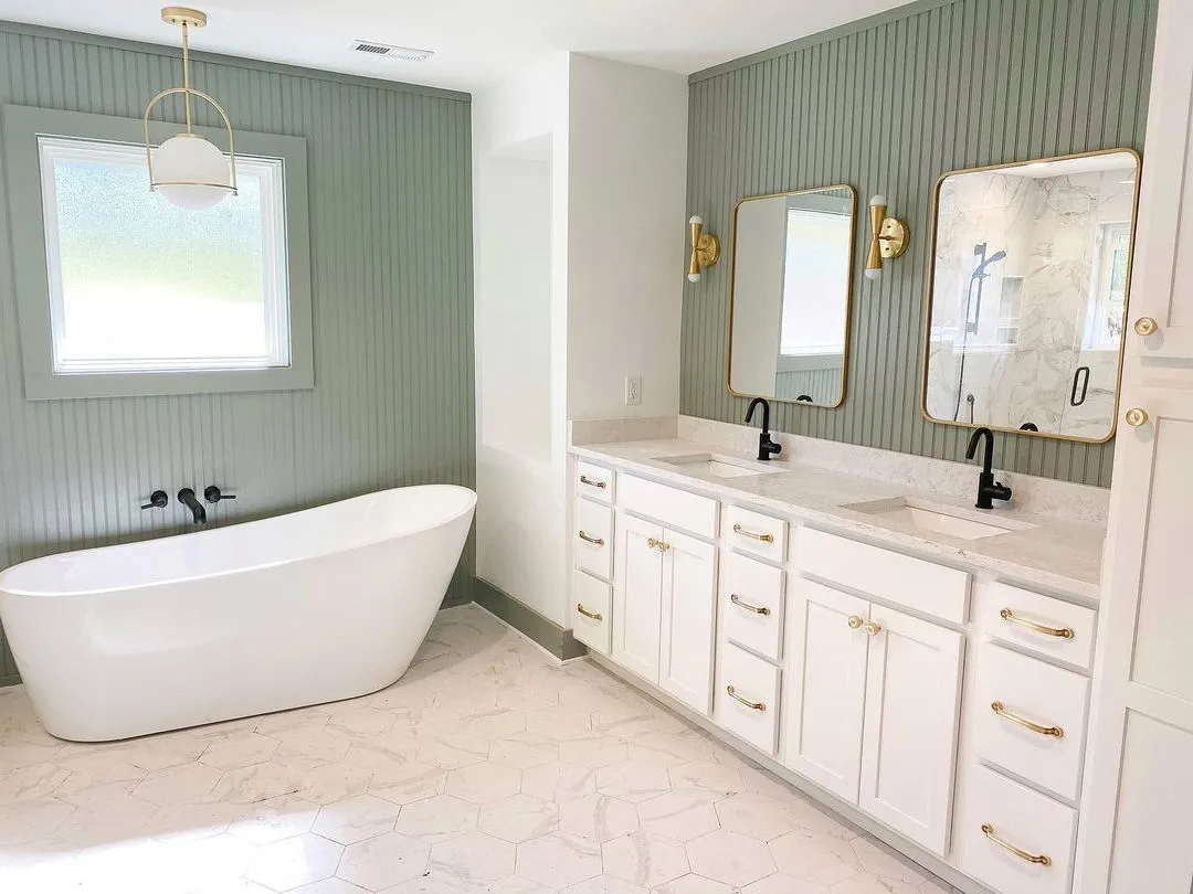 Sherwin Williams SW 9132 Acacia Haze в интерьере фото