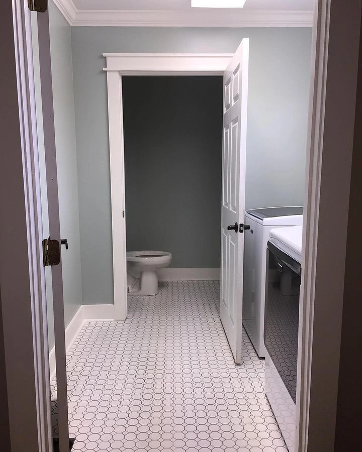 Sherwin Williams SW 6205 Comfort Gray в интерьере фото