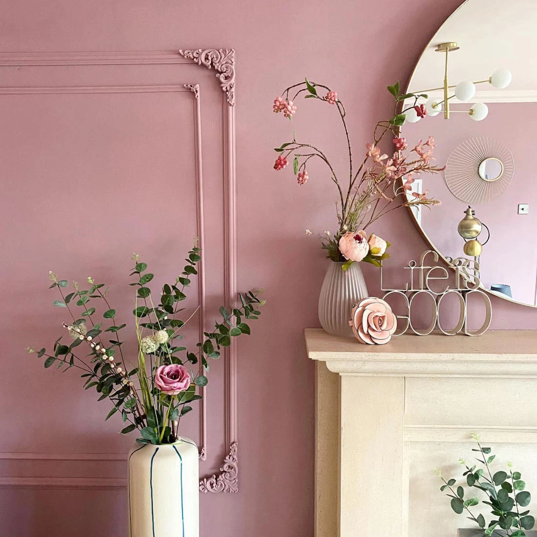 Farrow and Ball 246 Cinder Rose в интерьере фото