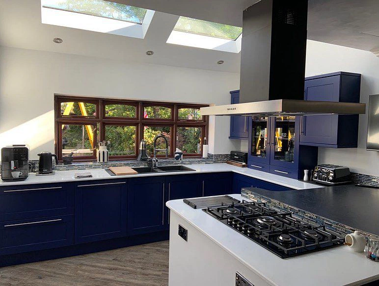 RAL 5013 синяя кухня