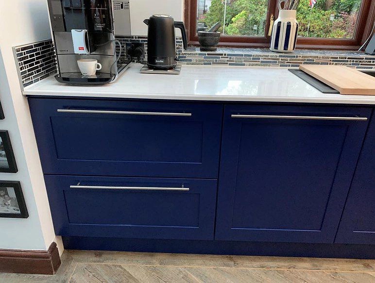 RAL 5013 синие фасады кухни