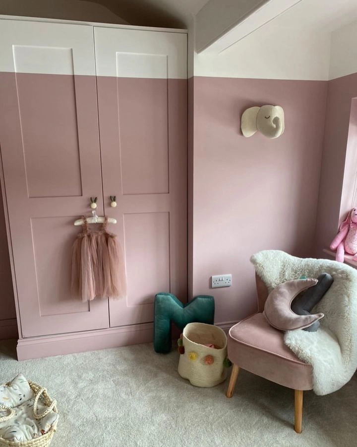 Farrow and Ball 246 Cinder Rose в интерьере фото