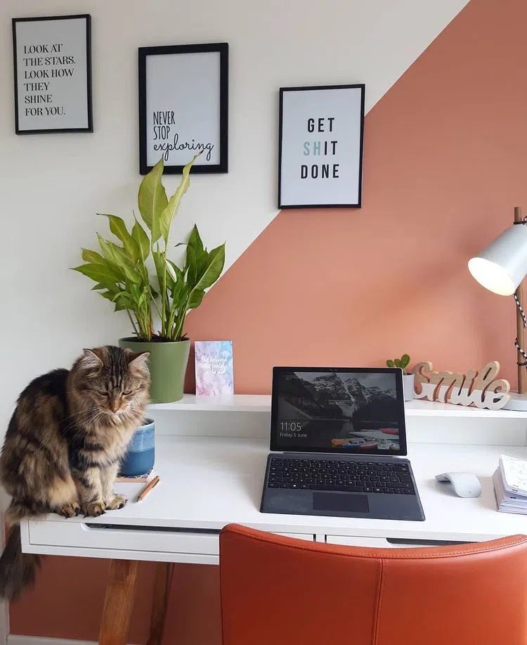 Color-block в интерьере с красным цветом Dulux