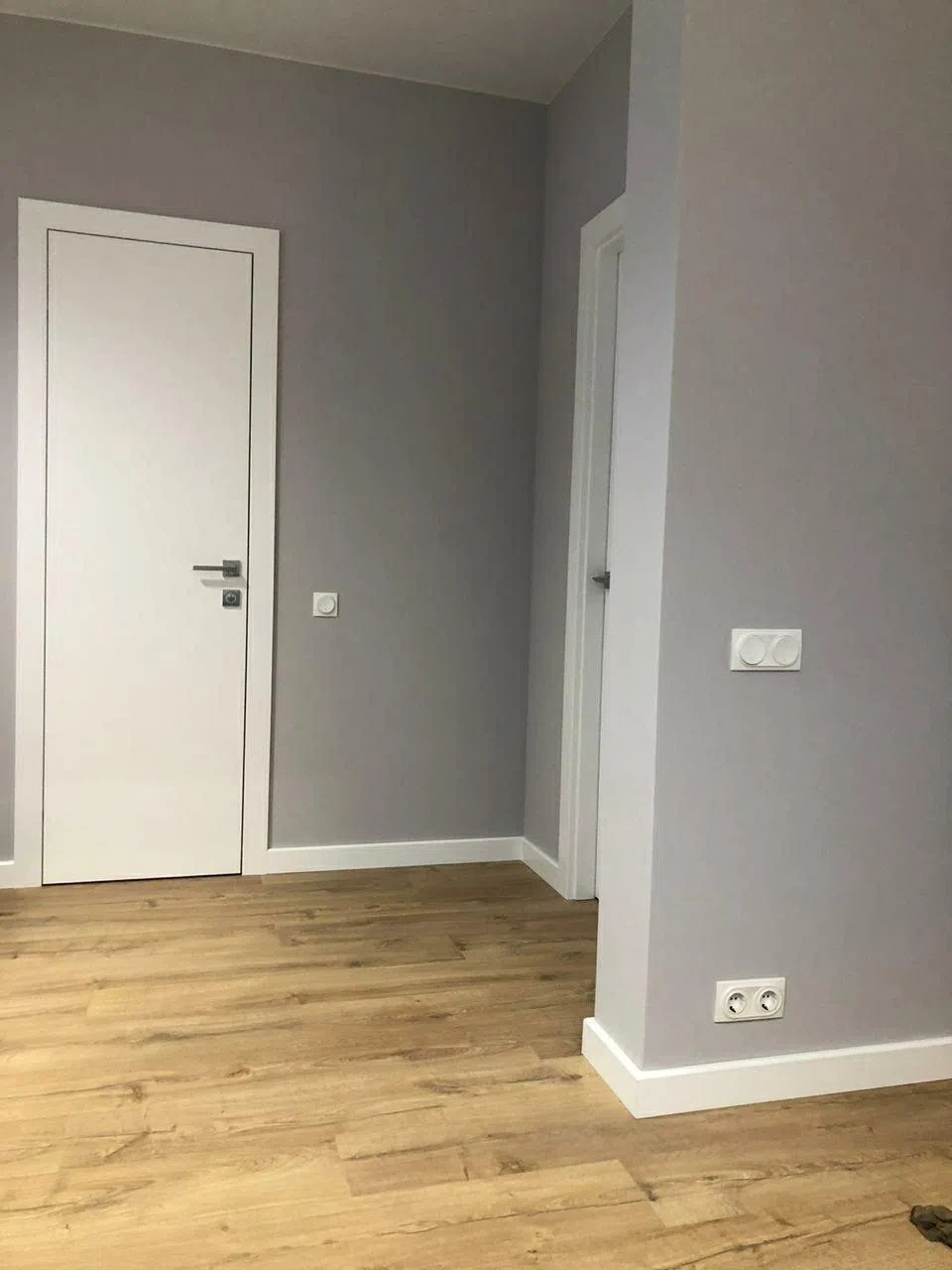 Интерьер с цветом G488 с белыми дверьми