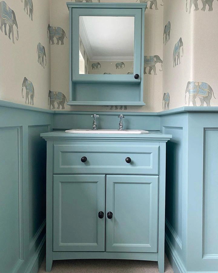 Farrow and Ball 82 Dix Blue в интерьере фото
