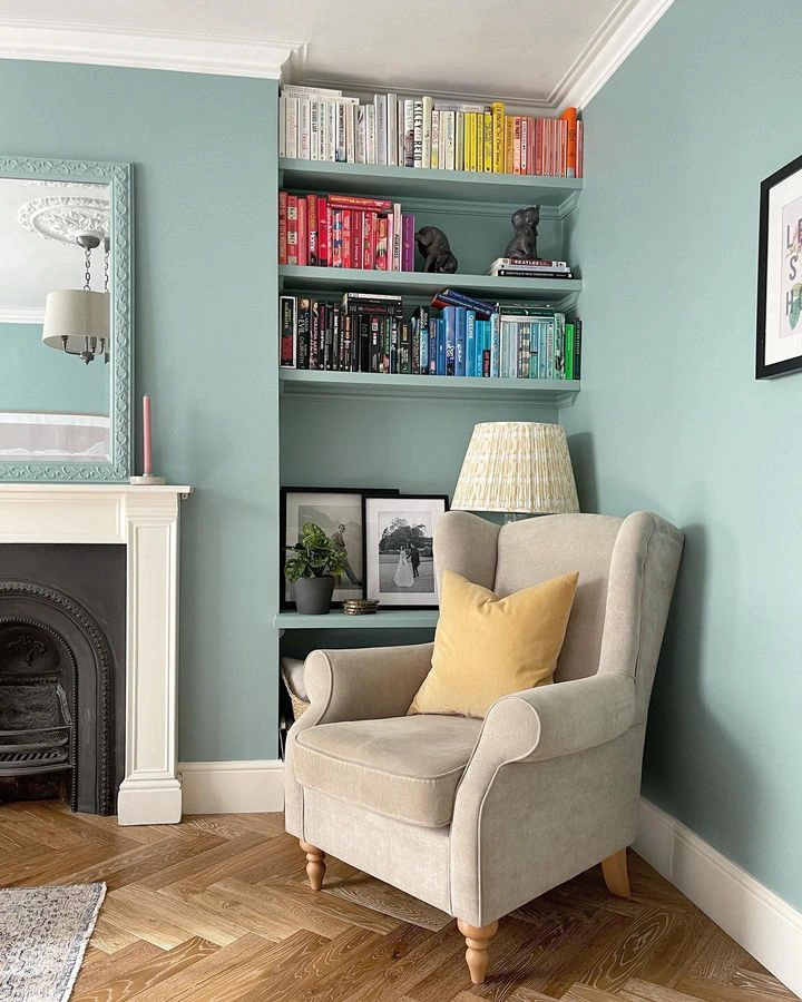 Farrow and Ball 82 Dix Blue в интерьере фото