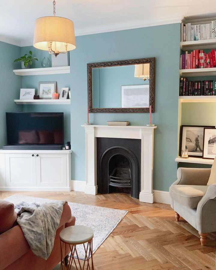 Farrow and Ball 82 Dix Blue в интерьере фото