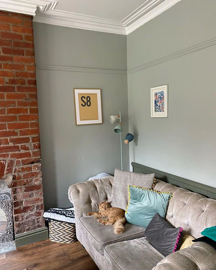 Farrow and Ball 266 Mizzle в интерьере фото