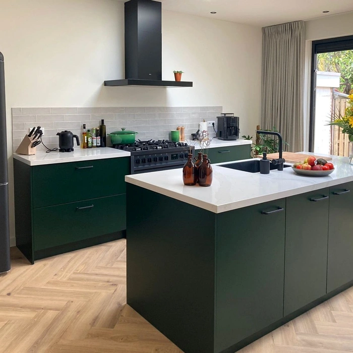 RAL Classic RAL 6009 на фасадах кухни