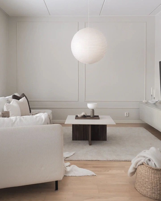 Tikkurila Батист G487 в интерьере гостиной