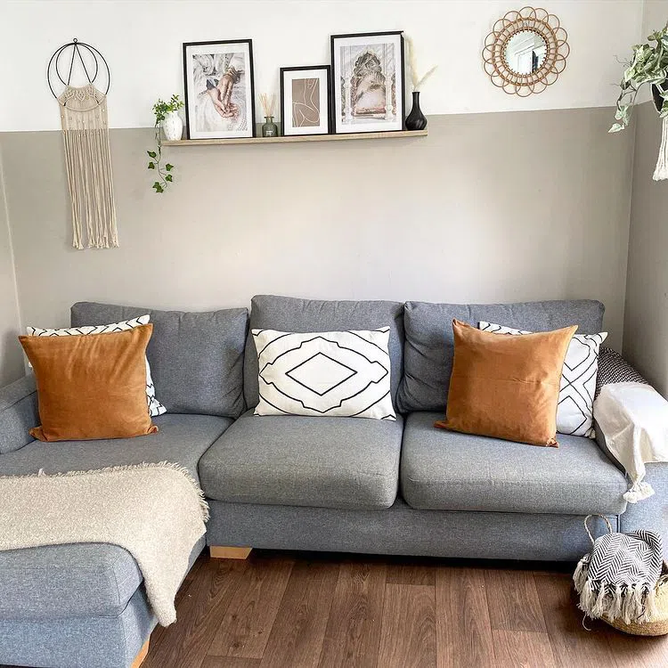 Колор-блок в интерьере с цветом Greige Elephant's Breath