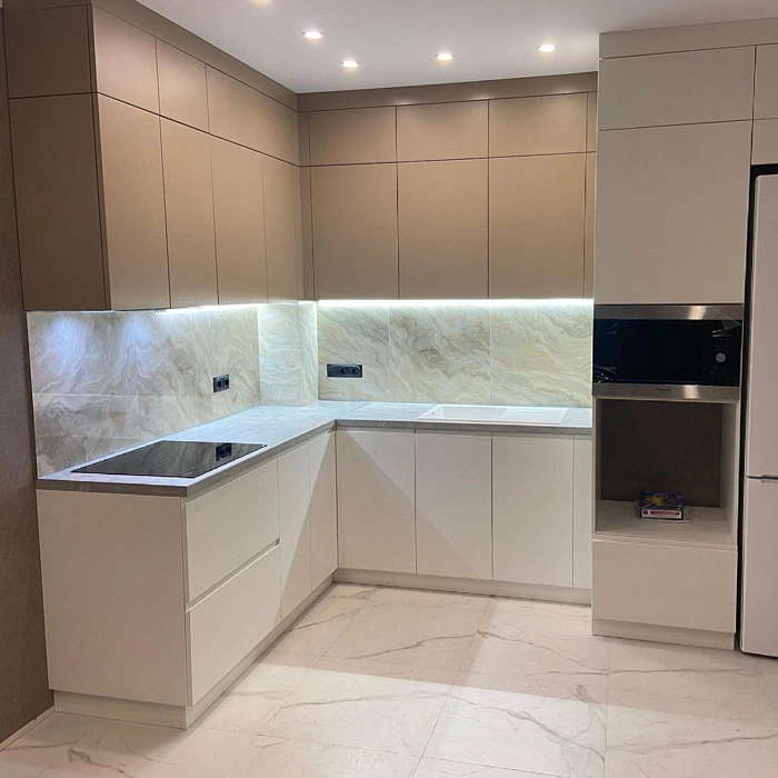 RAL 1019 бежевая кухня