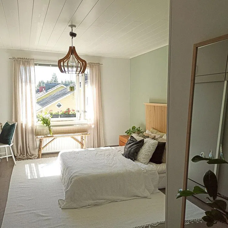 Фото цвета стен в интерьере J446 в спальной бохо