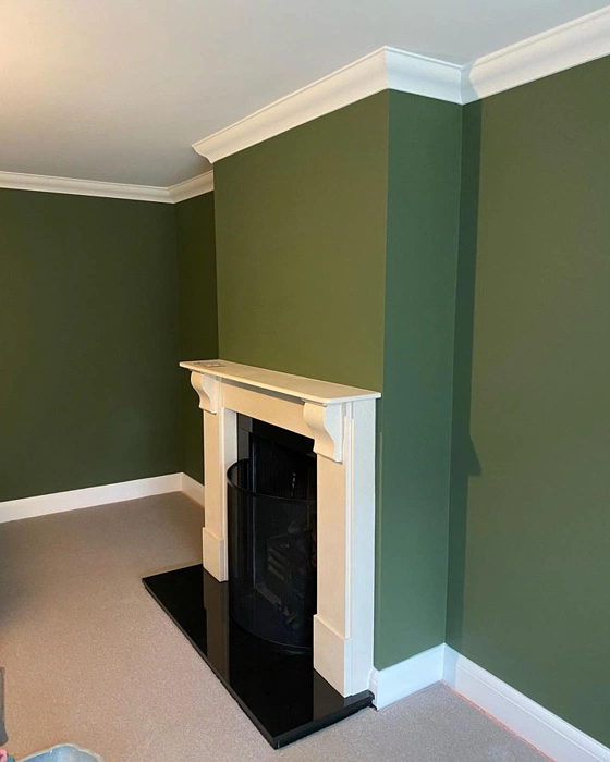 Tikkurila  L449 в зеленой гостиной