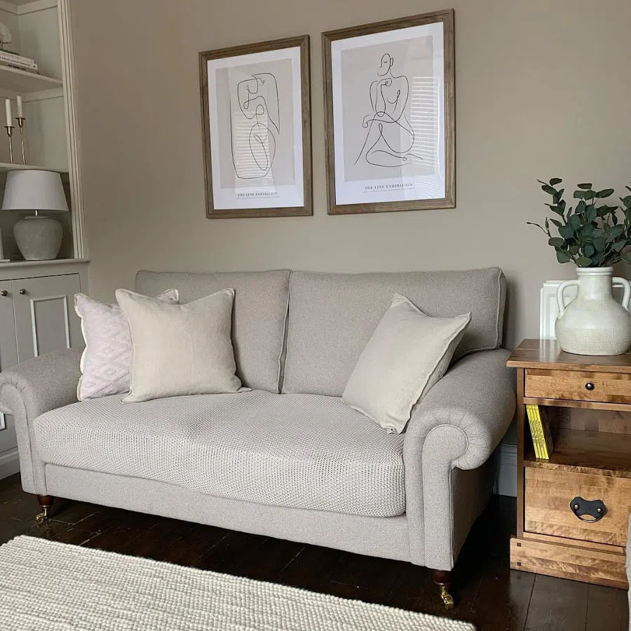 Бежевые стены Rolling Fog в интерьере