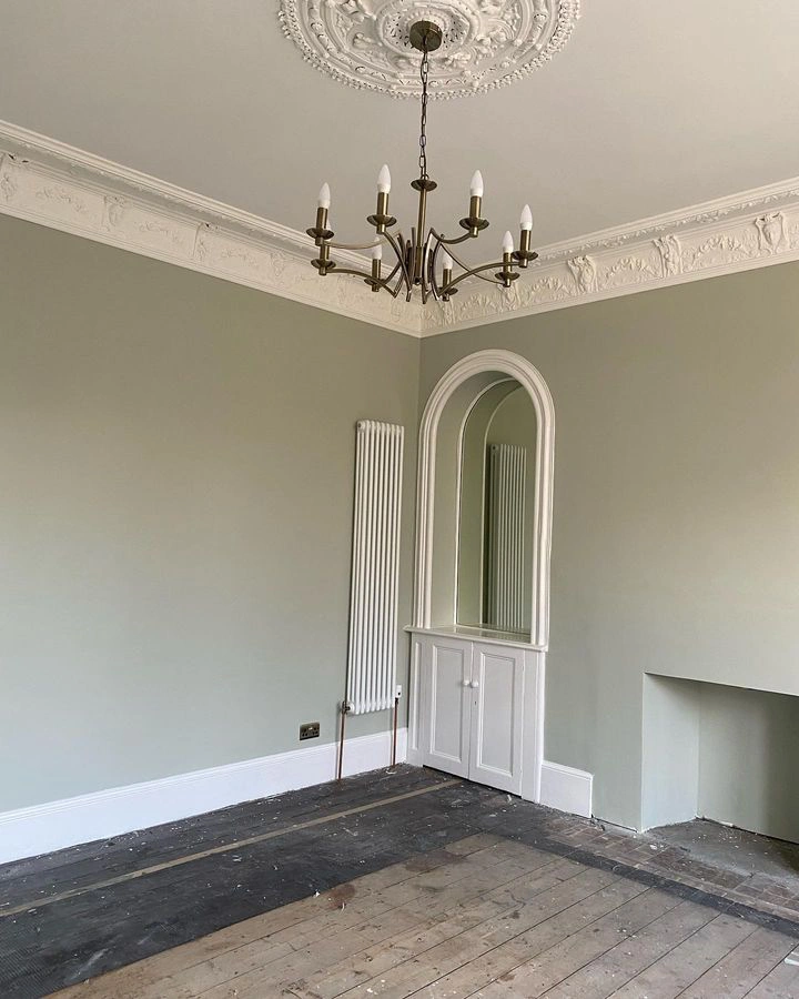 Farrow and Ball 266 Mizzle в интерьере фото