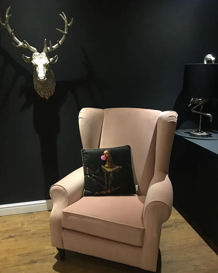 Интерьер с черными стенами Farrow and Balls Railings