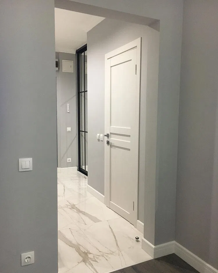 Скандинавский интерьер с серыми стенами RAL 7047