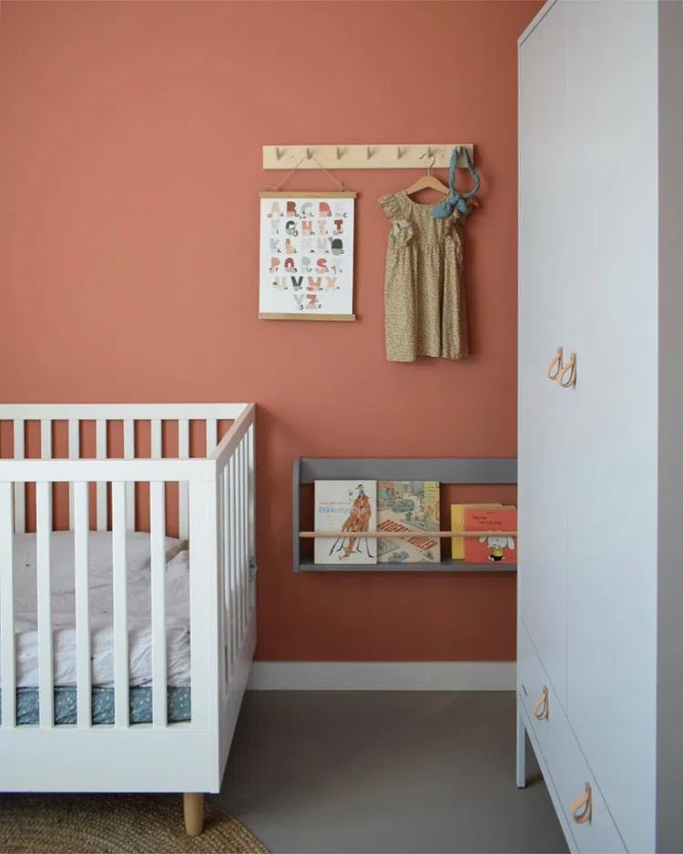 Детская с красными стенами Red Earth Farrow and Ball