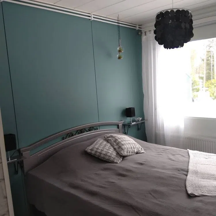 Цвет S440 Шелковый путь фото в интерьере спальной