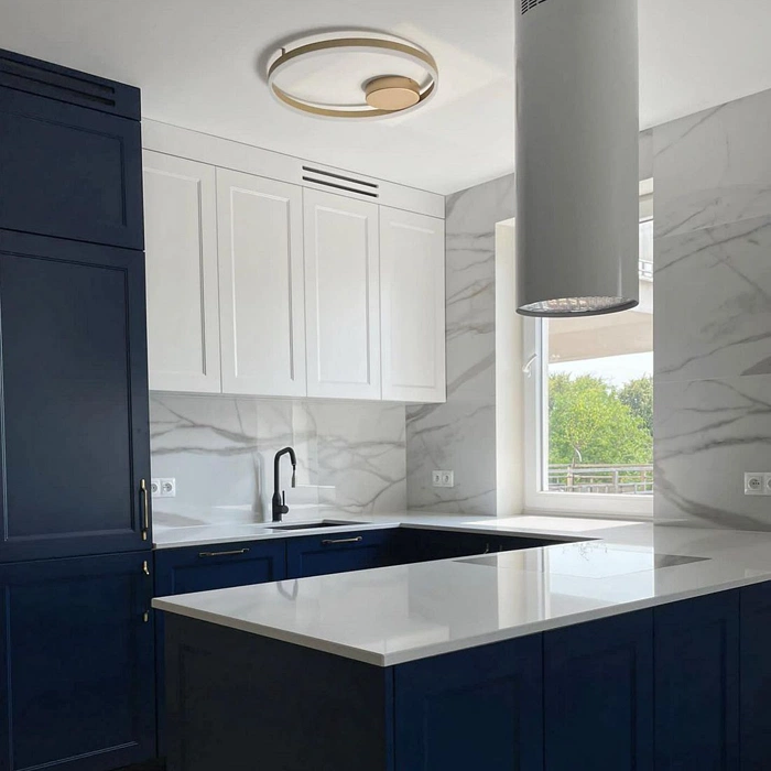 RAL 5003 на фасадах кухни