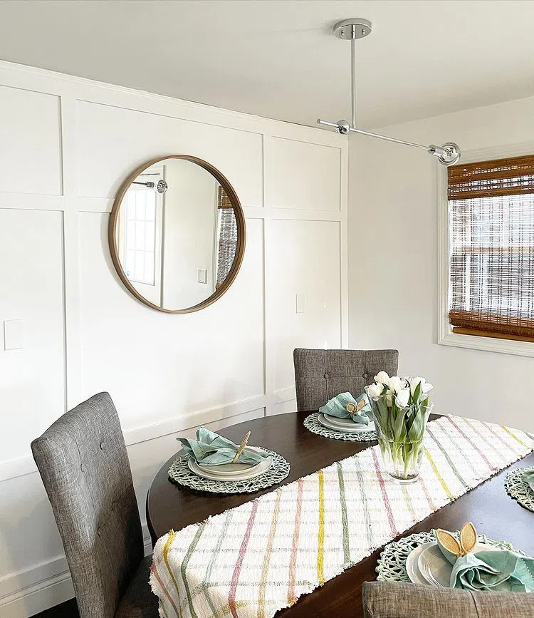 Светлый интерьер с Binjamin Moore Swiss Coffee