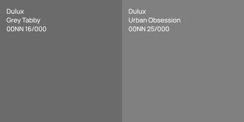 00NN 16/000 Grey Tabby vs 00NN 25/000 Urban Obsession