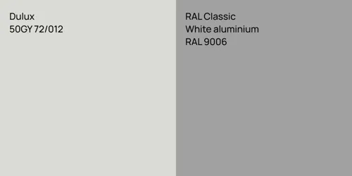 50GY 72/012 null vs RAL 9006  White aluminium