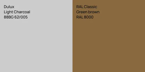88BG 62/005 Light Charcoal vs RAL 8000  Green brown