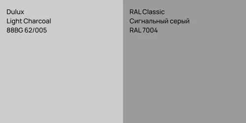 88BG 62/005 Light Charcoal vs RAL 7004 Сигнальный серый