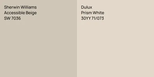 SW 7036 Accessible Beige vs 30YY 71/073 Prism White