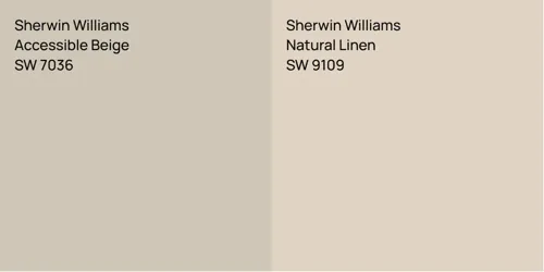 SW 7036 Accessible Beige vs SW 9109 Natural Linen