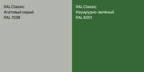 RAL 7038 Агатовый серый vs RAL 6001 Изумрудно-зелёный