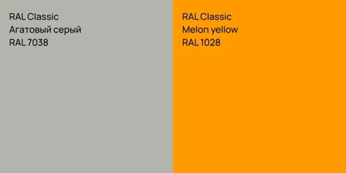 RAL 7038 Агатовый серый vs RAL 1028  Melon yellow