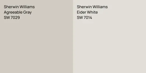 SW 7029 Agreeable Gray vs SW 7014 Eider White