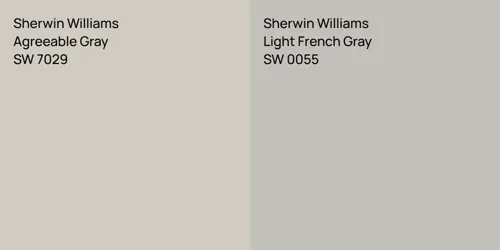 SW 7029 Agreeable Gray vs SW 0055 Light French Gray