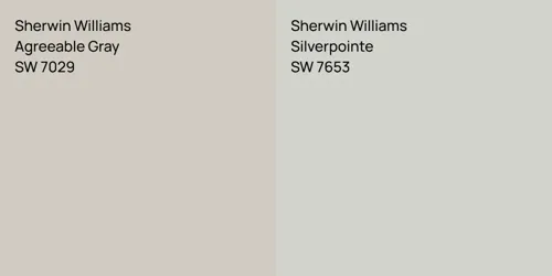 SW 7029 Agreeable Gray vs SW 7653 Silverpointe