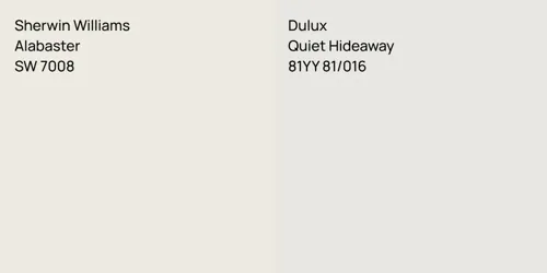 SW 7008 Alabaster vs 81YY 81/016 Quiet Hideaway