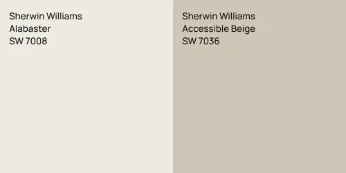 SW 7008 Alabaster vs SW 7036 Accessible Beige