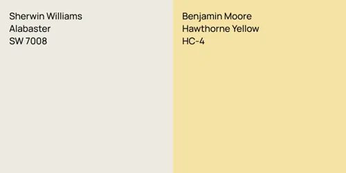 SW 7008 Alabaster vs HC-4 Hawthorne Yellow
