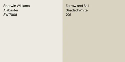 SW 7008 Alabaster vs 201 Shaded White
