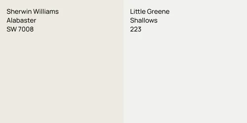 SW 7008 Alabaster vs 223 Shallows