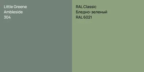 304 Ambleside vs RAL 6021 Бледно-зеленый