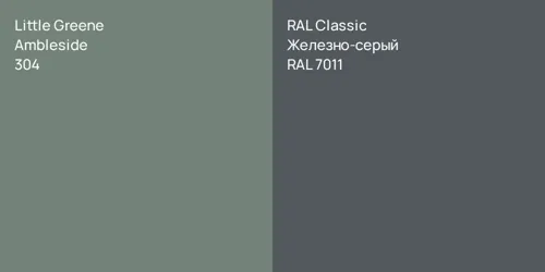 304 Ambleside vs RAL 7011 Железно-серый