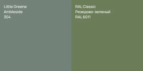304 Ambleside vs RAL 6011 Резедово-зеленый