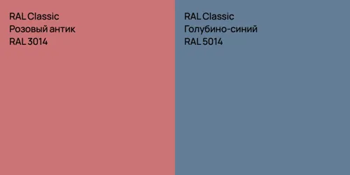 RAL 3014 Розовый антик vs RAL 5014 Голубино-синий